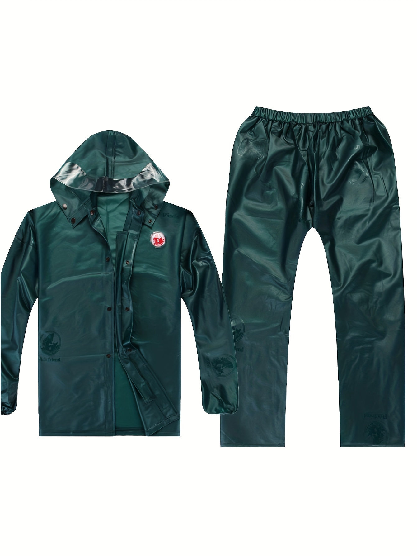 2pcs Cycling Sportswear, Men's Waterproof Zip Up Hooded Jacket & Pants For  Outdoor Fishing Hiking Trekking