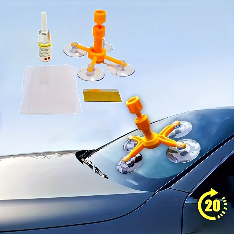 Kit de réparation de pare-brise automobile, résine de réparation de pare- brise pour la réparation de copeaux de fissure de pare-brise en verre de  voiture