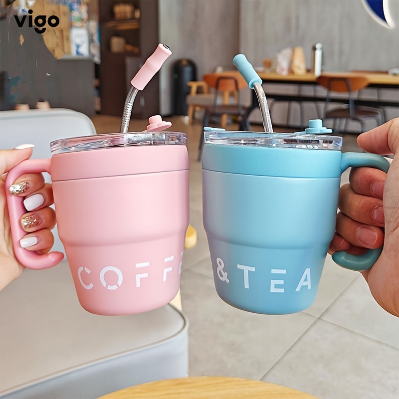 Tyeso Cup Thermal with Handle Coffee Mug Thermos Bottle Stainless Steel  Vacuum Insulated Double Wall Tumbler Outdoor Drinkware