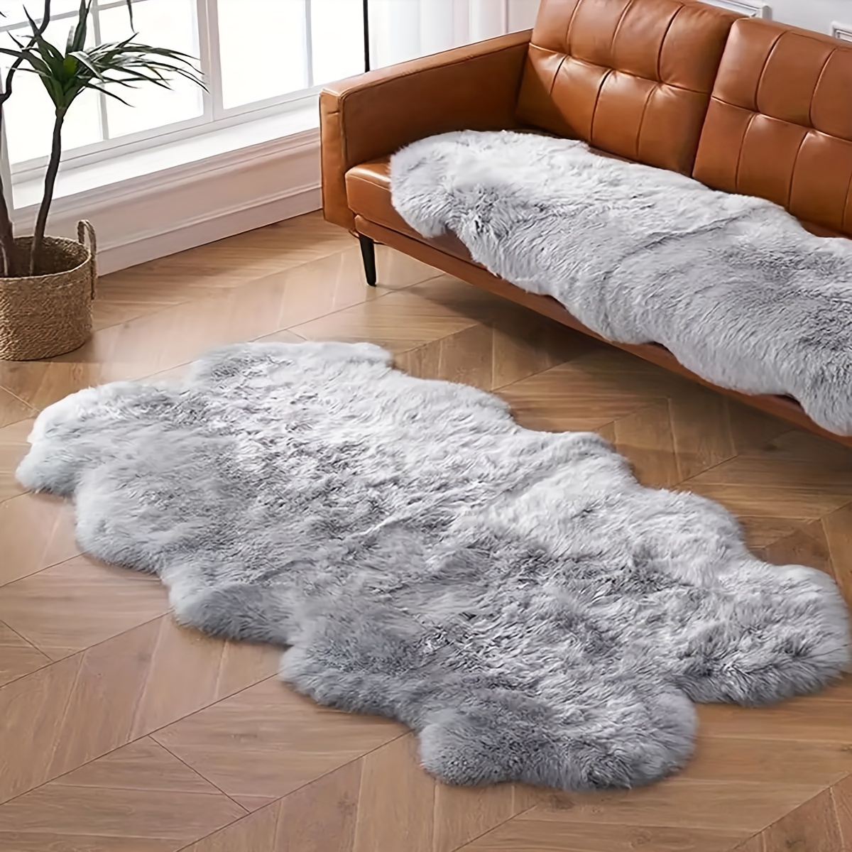 1 Stück Kunstfell teppich Flauschiger Zotteliger Teppich - Temu