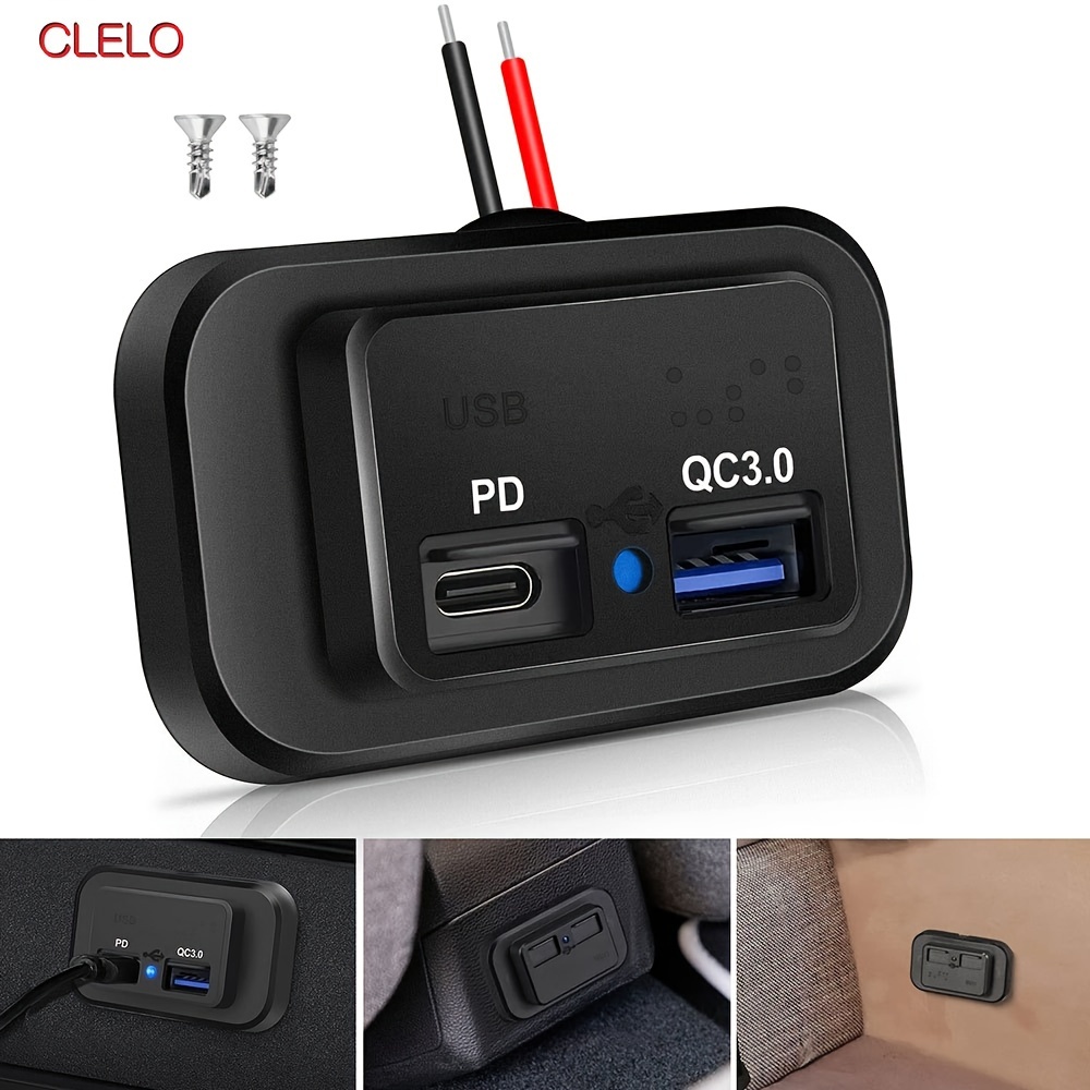 Clelo 12v/24v Rv Usb Outlet Dual Quick Charge Pd3.0 Type c - Temu
