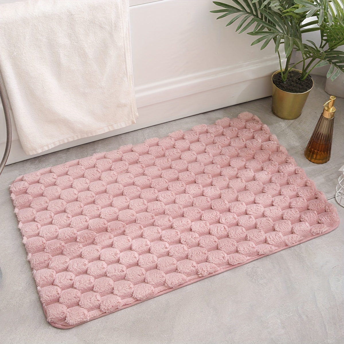 Soft Fluffy Bath Rug, Thickened Non-slip Absorbent Bath Mat, Machine Washable  Shower Carpet For Home Bathroom, Bathroom Accessories, Home Decor - Temu