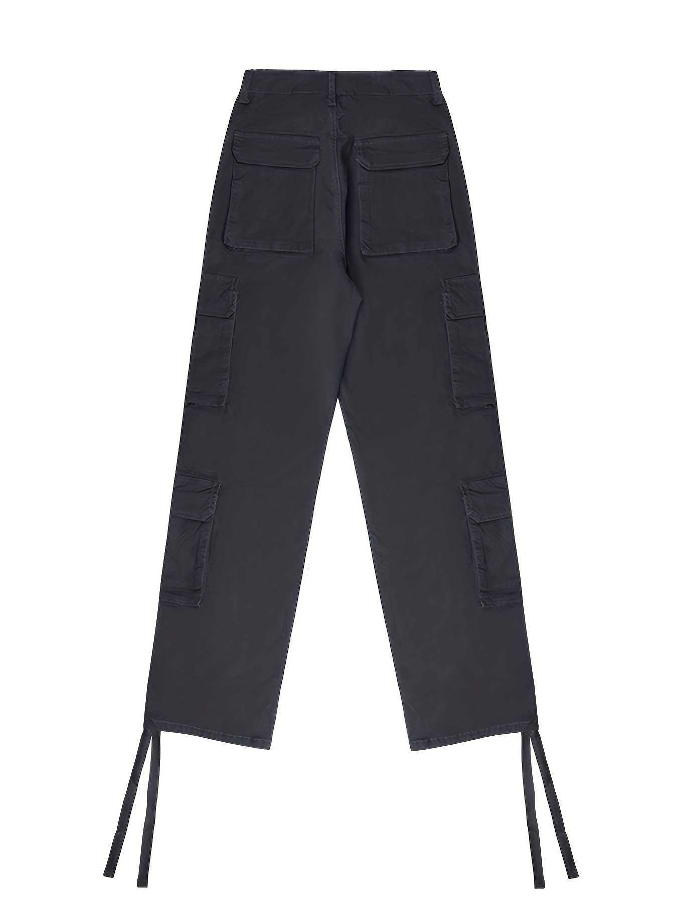 Wide Legs Baggy Cargo Pants Flap Pockets Girl's Y2k Style - Temu New Zealand