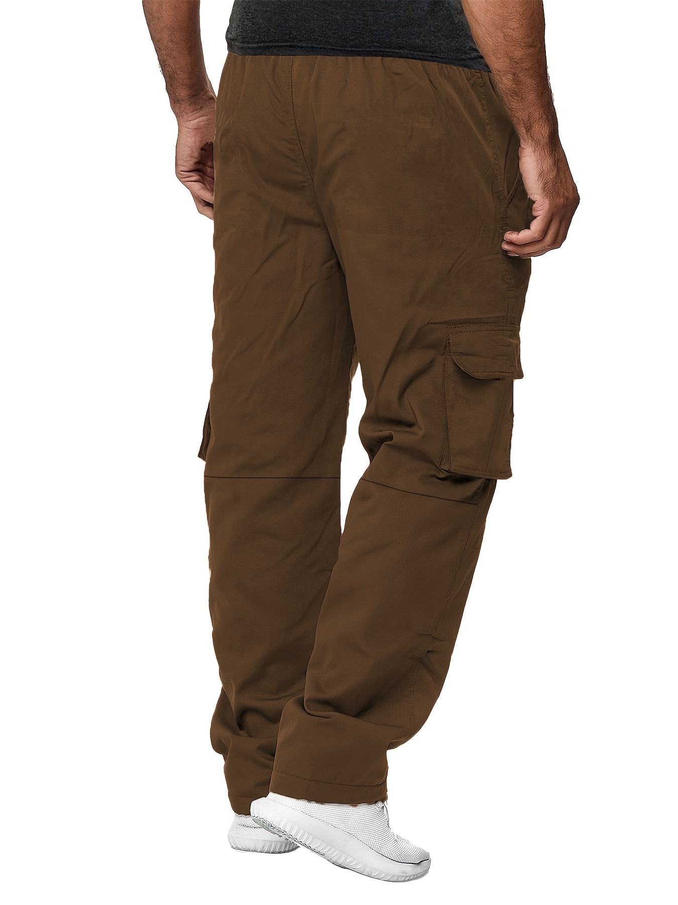 Casual Cotton Classic Design Side Pockets Cargo Pants Men's - Temu