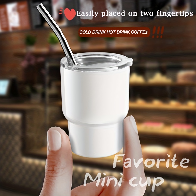 3oz Mini Tumbler Shot Glass with Straw Cute Tumbler Shot  Glasses, Stainless Steel Mini Tumblers with Lids and Straws, Metal Mini  Tumbler Shot Glass for Party, Bar, Travel, Camping (10