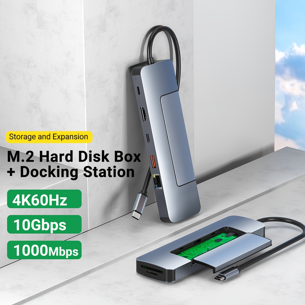 ORICO – HUB USB C avec boîtier SSD M.2 NVMe externe vers USB 3.1