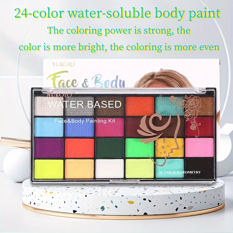 Face Paint Palette Double Split Water Activated Face - Temu