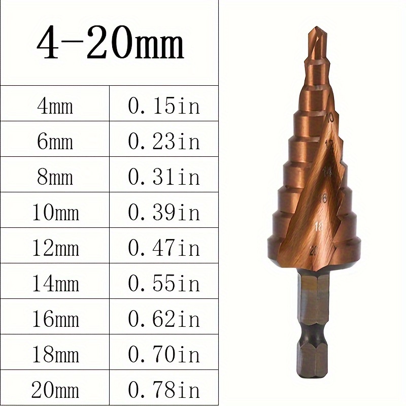 Broca Escalonada Para Metal/Acero Tipo Espiral 4-32mm