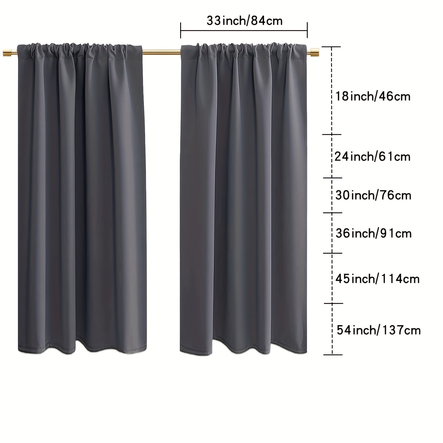 Dark Grey Short Curtain Tier Blackout Small Curtains Small - Temu