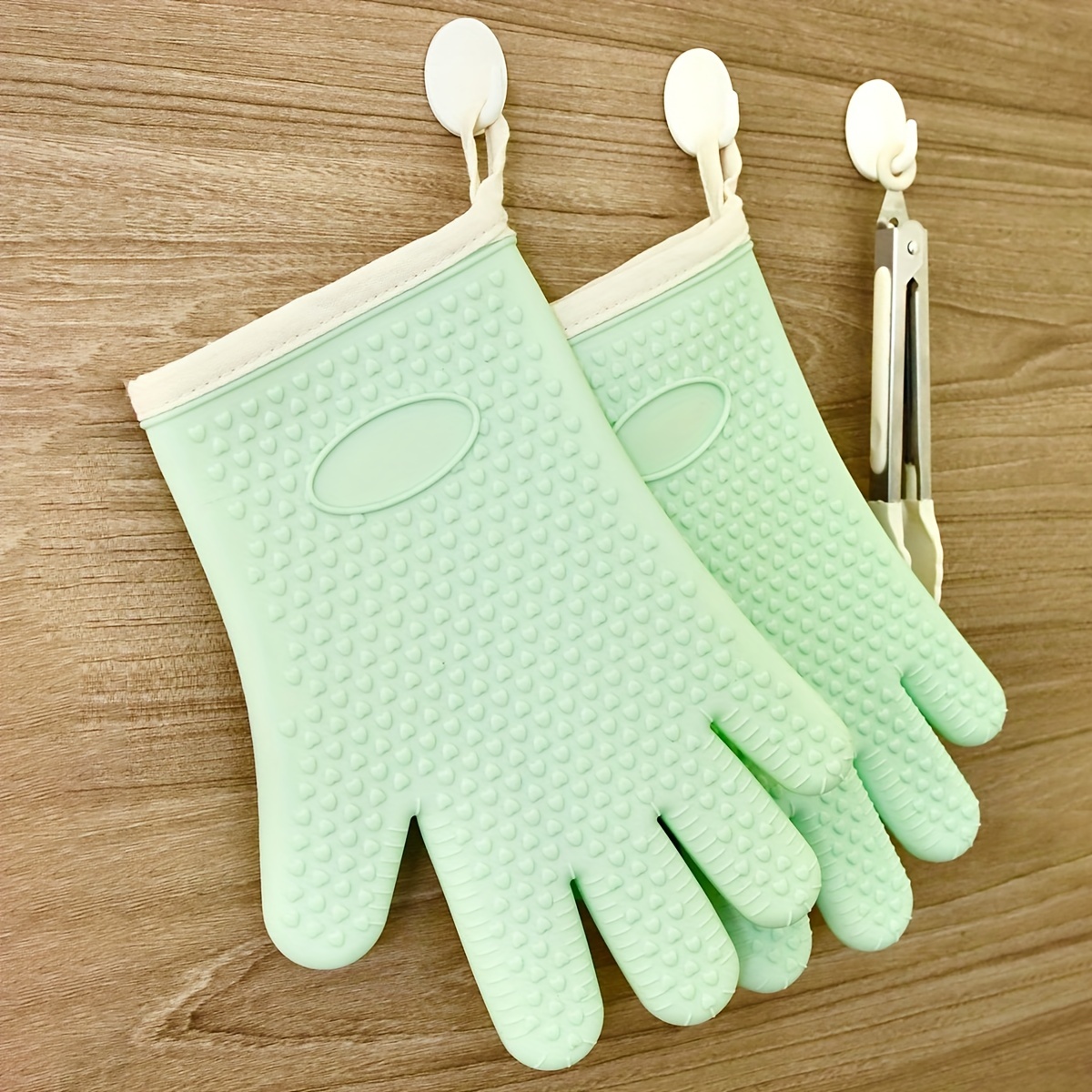 Silicone Oven Mitts Solid Color Heat Resistant Mitts - Temu