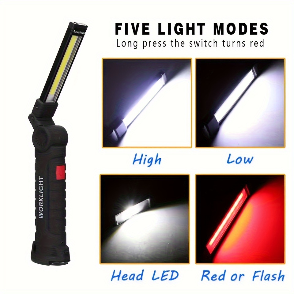 Linternas LED COB Portátiles De 2 Piezas, Luz De Trabajo Recargable Por ...