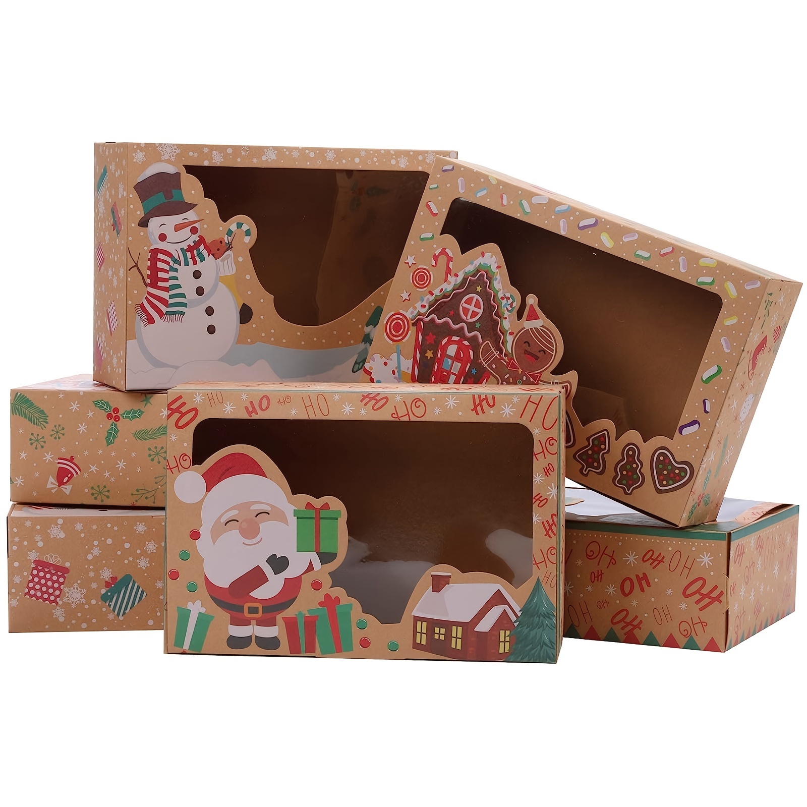Didiseaon Caja de regalo grande con tapas y asas, cajas de regalos de  Navidad, cajas de regalo de cartón, dulces, galletas, cajas de embalaje  para