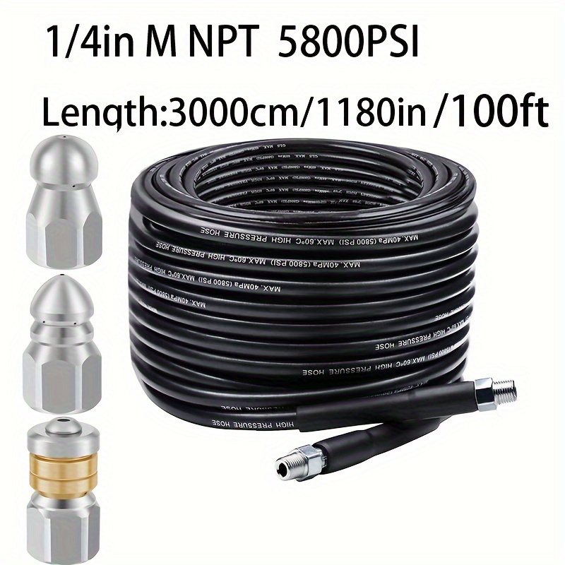 Sewer Jetter Kit 33/50FT High Pressure Washer Drain Cleaning Hose Kit 1/4  Inch Sewer Jetter Nozzle Kit Pipes Gutters Cleaning Tool for Karcher K2 -  K7 Series Pressure Washer，10m 