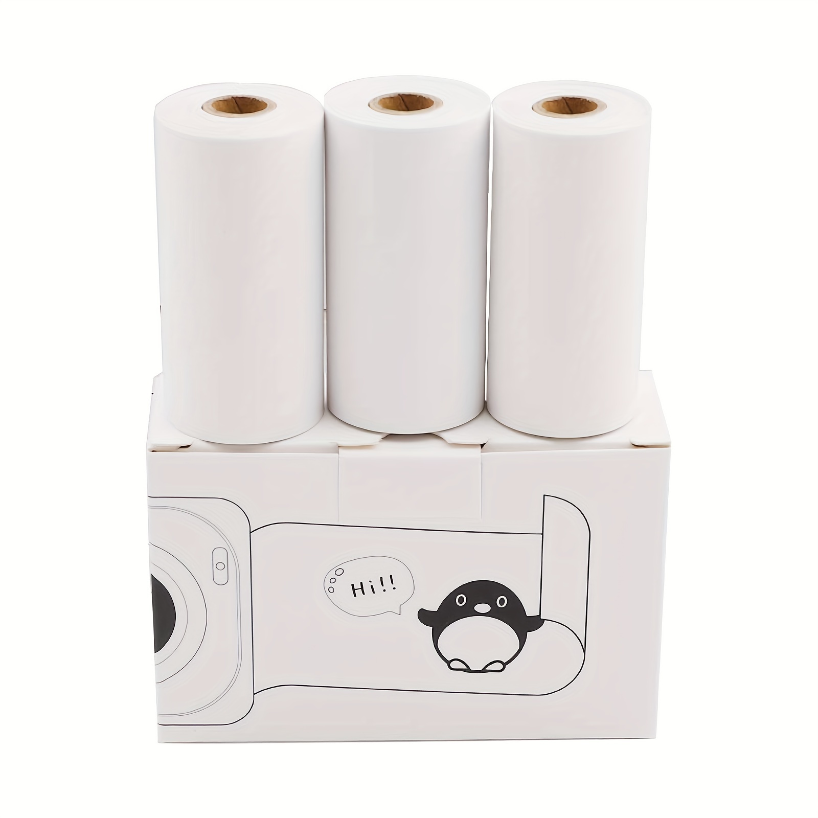 GENERICO 3 Rollos Papel Adhesivo Continuo Blanco para Impresora Térmica  57x30mm