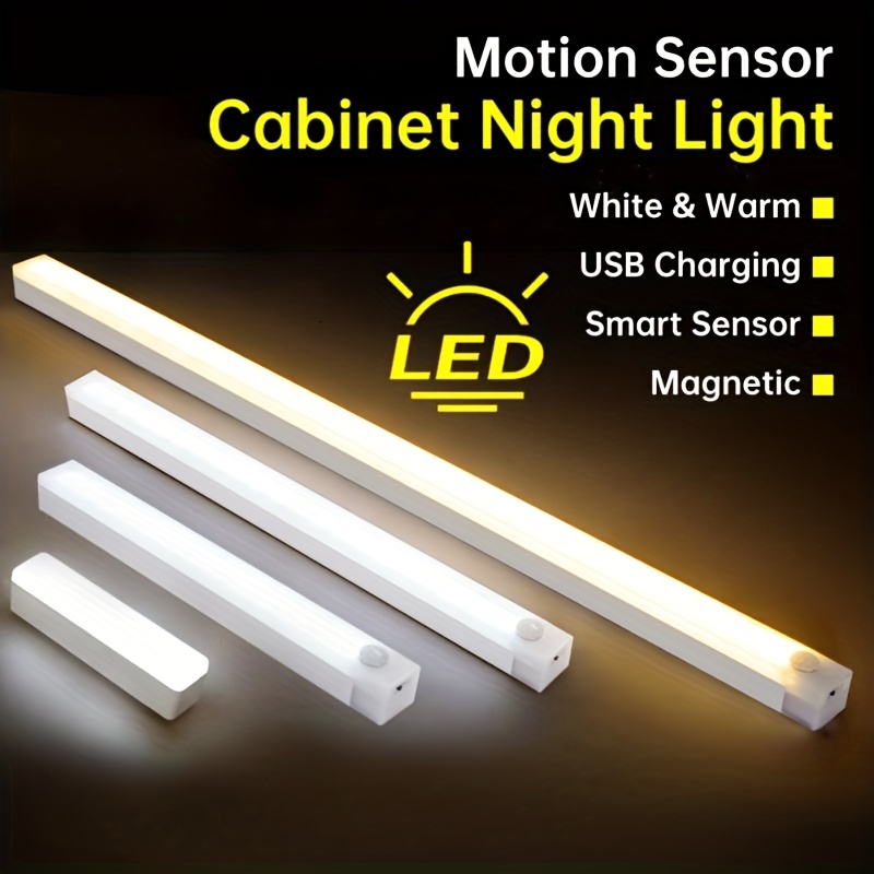 Luces LED de armario - luz de disco de lámpara de movimiento inalámbrica,  nueva versión de la lámpara de pie recargable por USB con control remoto