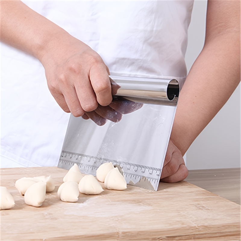1pc, Stainless Steel Dough Scraper, Dough Cutter With Measurements,  Multipurpose Pastry Chopper, For Cake, Pizza, And More, Kitchen Baking  Tools, 4.72