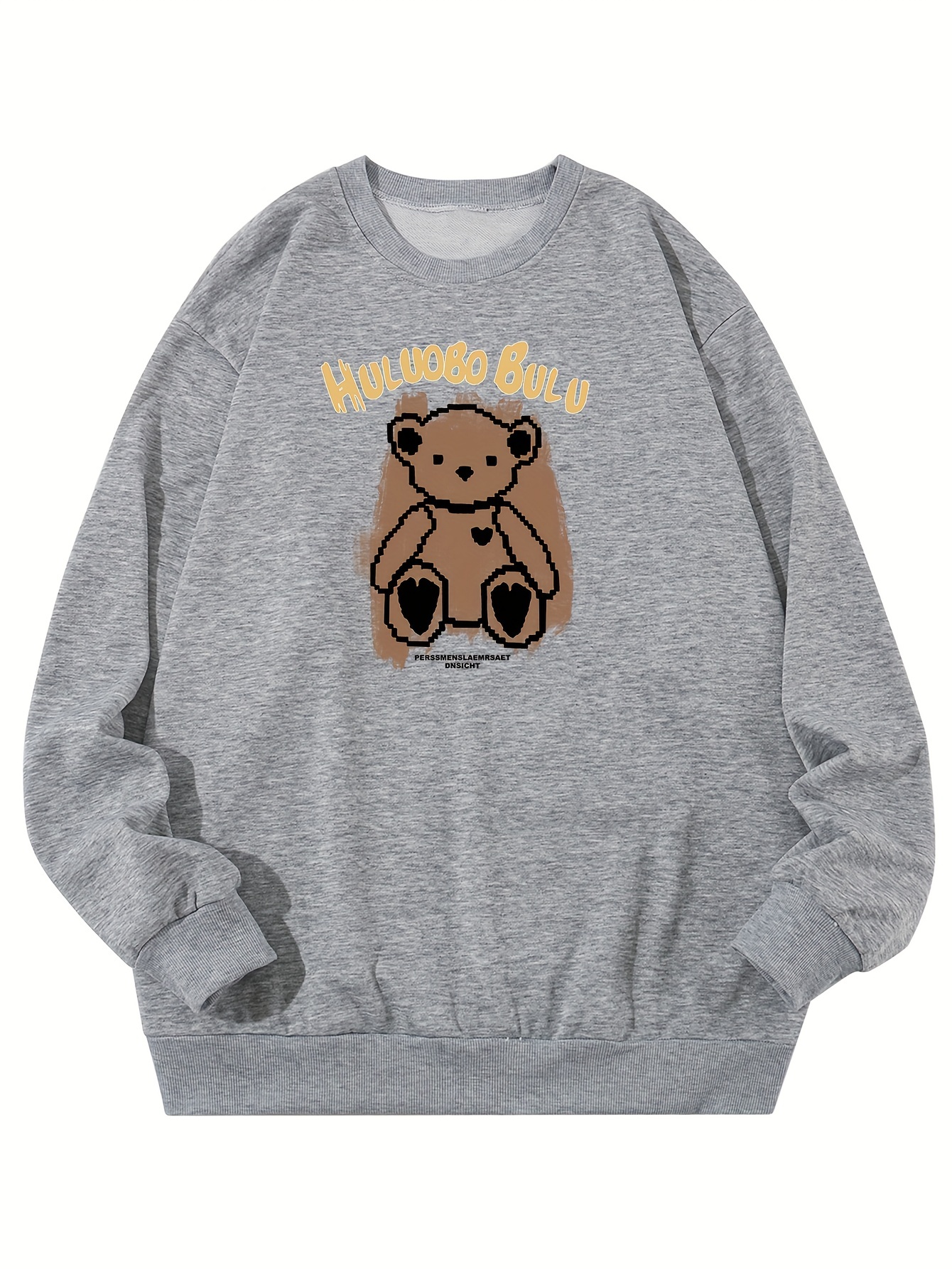 Men Plus Bear Print Sweatshirt
