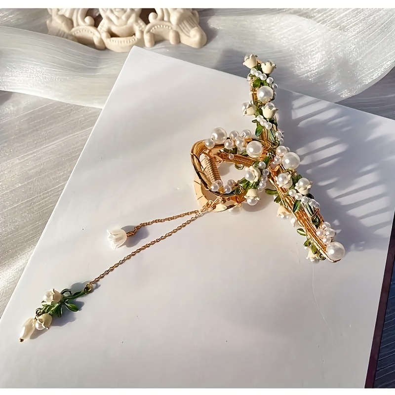 Flower Vine Hair Claw Clips Super Fairy Bell Orchid Hairpin - Temu Canada