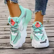 womens trendy platform sneakers casual ombre lace up low top running trainers all match walking sports shoes details 1