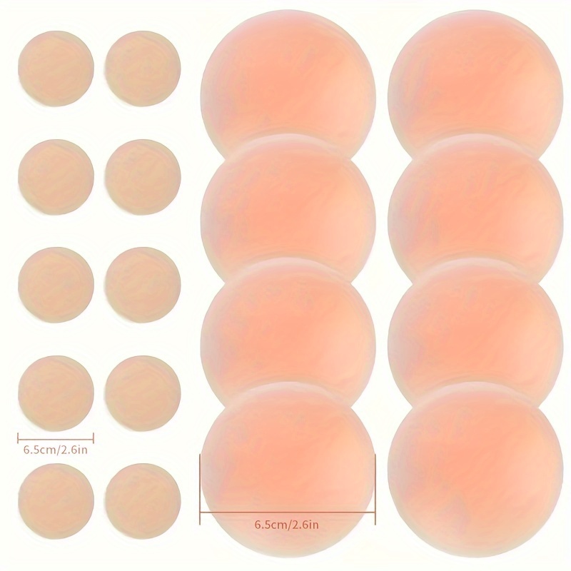 4 Pairs Reusable Self Adhesive Silicone Breast Nipple Cover Round