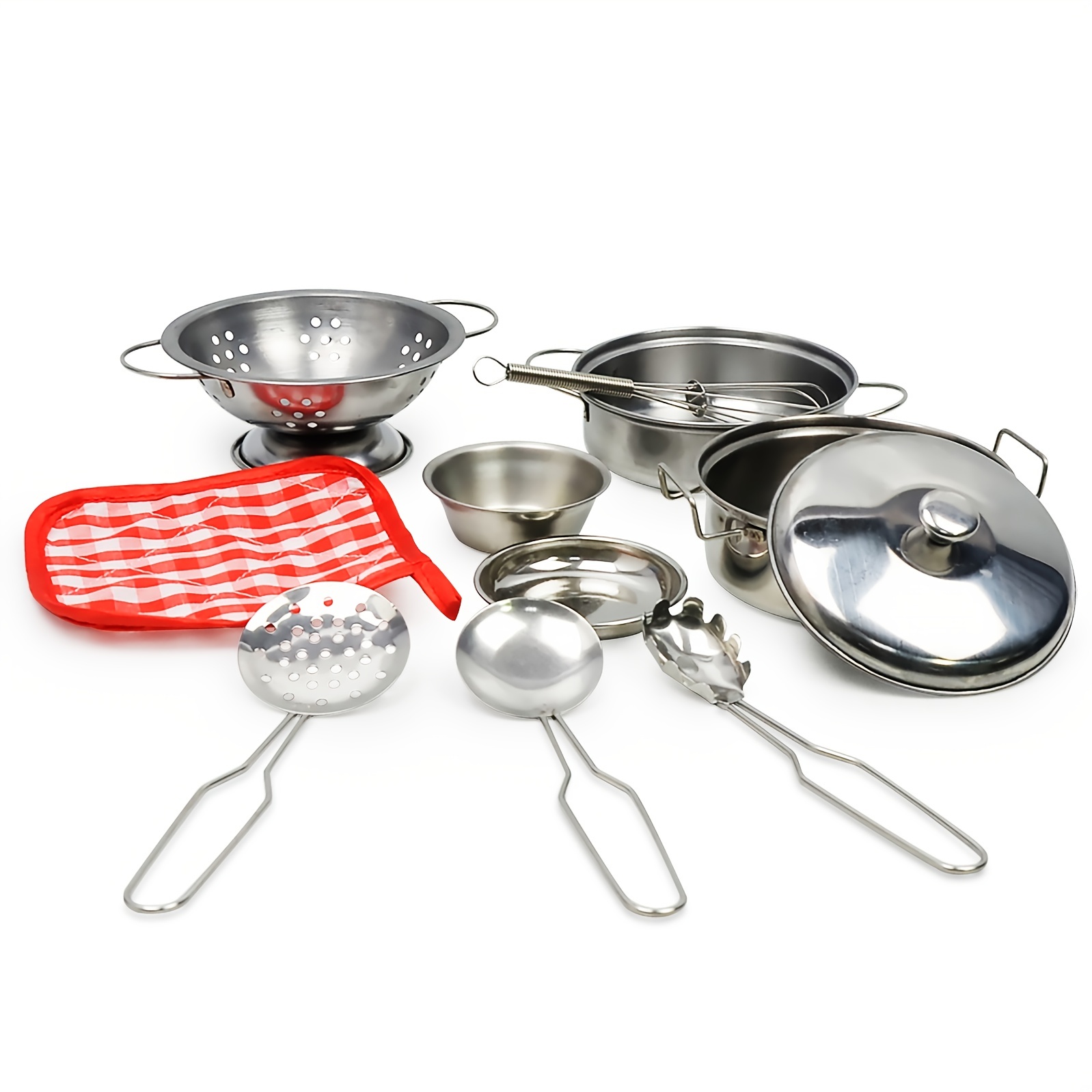 Food Grade Safe Real Mini Cooking Set Metal Cookware & Stove Tiny Kitchen  Role Playing B-day Xmas Gift Toy 