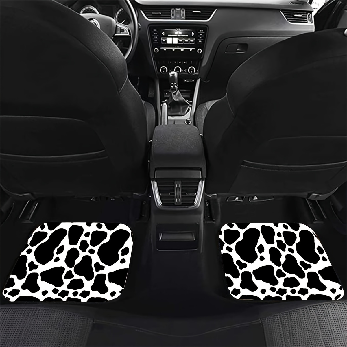  2PCS Bling Cow Print Car Accessories for Women