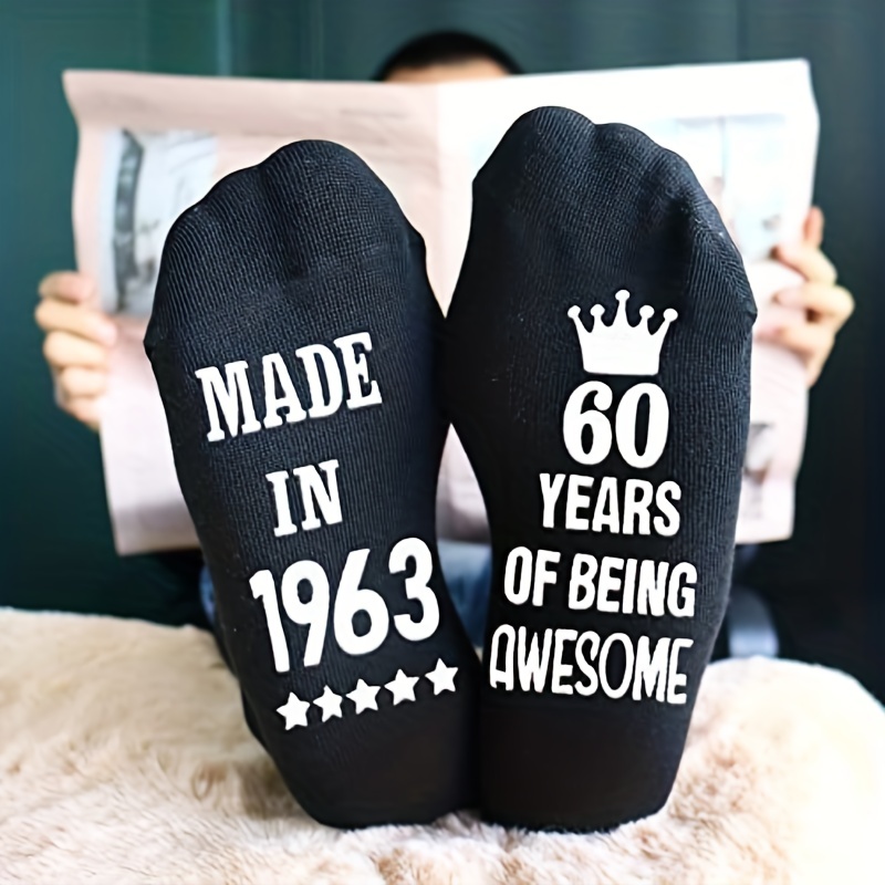  40th Birthday Present Made In 1983 Happy Birthday Socks for Men  & Women 1-Pair Novelty Crew Socks : Clothing, Shoes & Jewelry