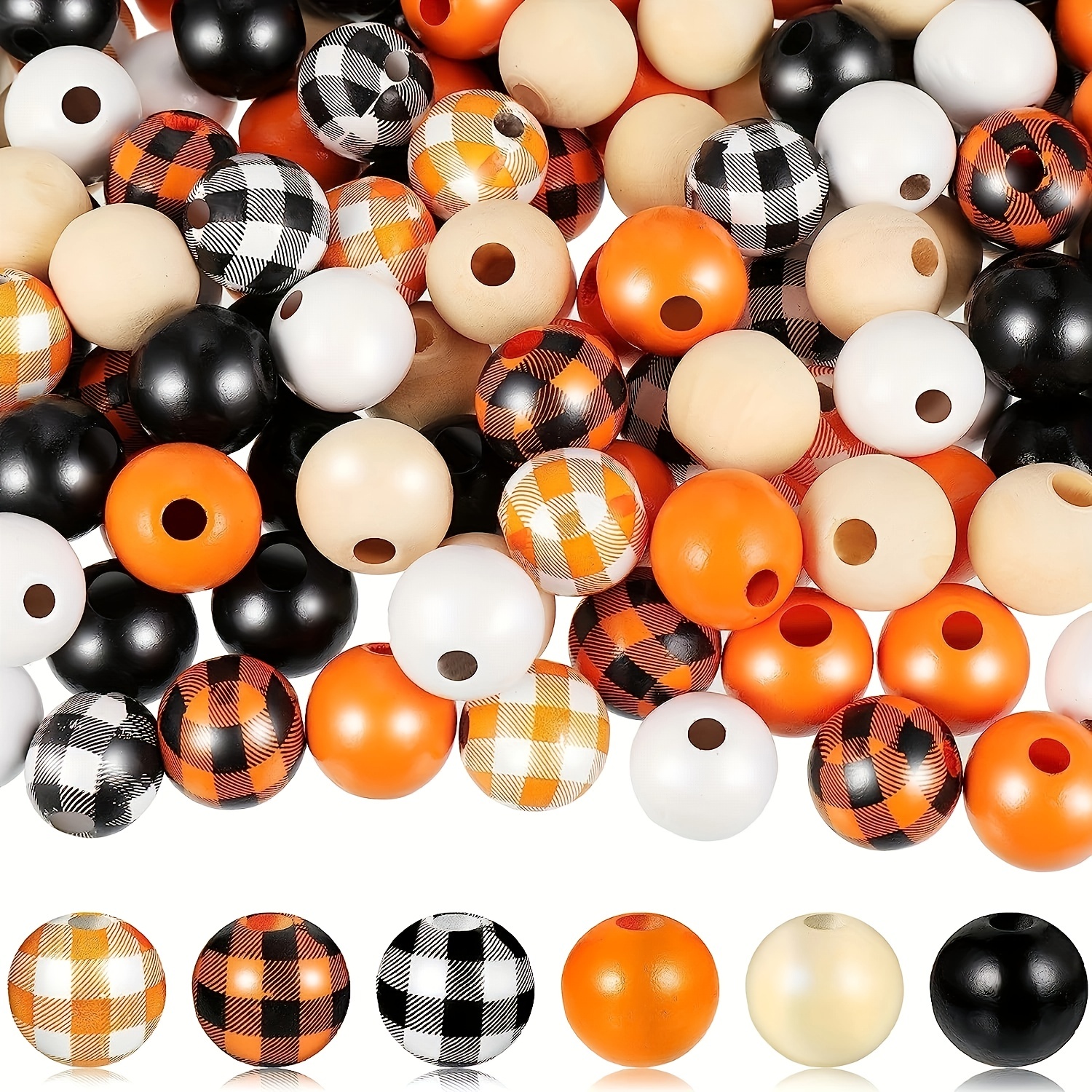 70Pcs Crafts Wooden Beads Round Wood Beads for Crafts Decoration DIY  Jewelry Making 