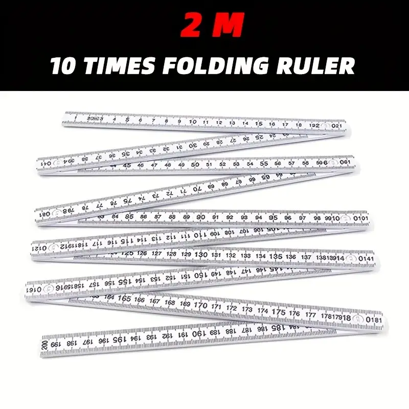 2 Meters 10 Times Folding Ruler Dutch Ruler Portable Ruler - Temu