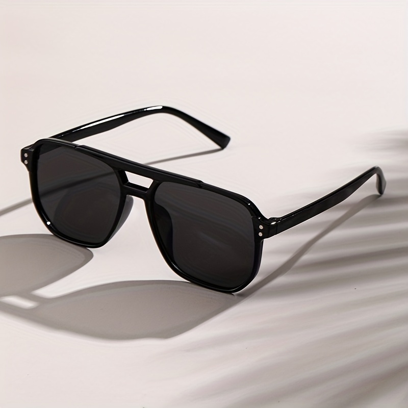 1pc Vintage Male Flat Top Sunglasses Men Brand Black Square Shades