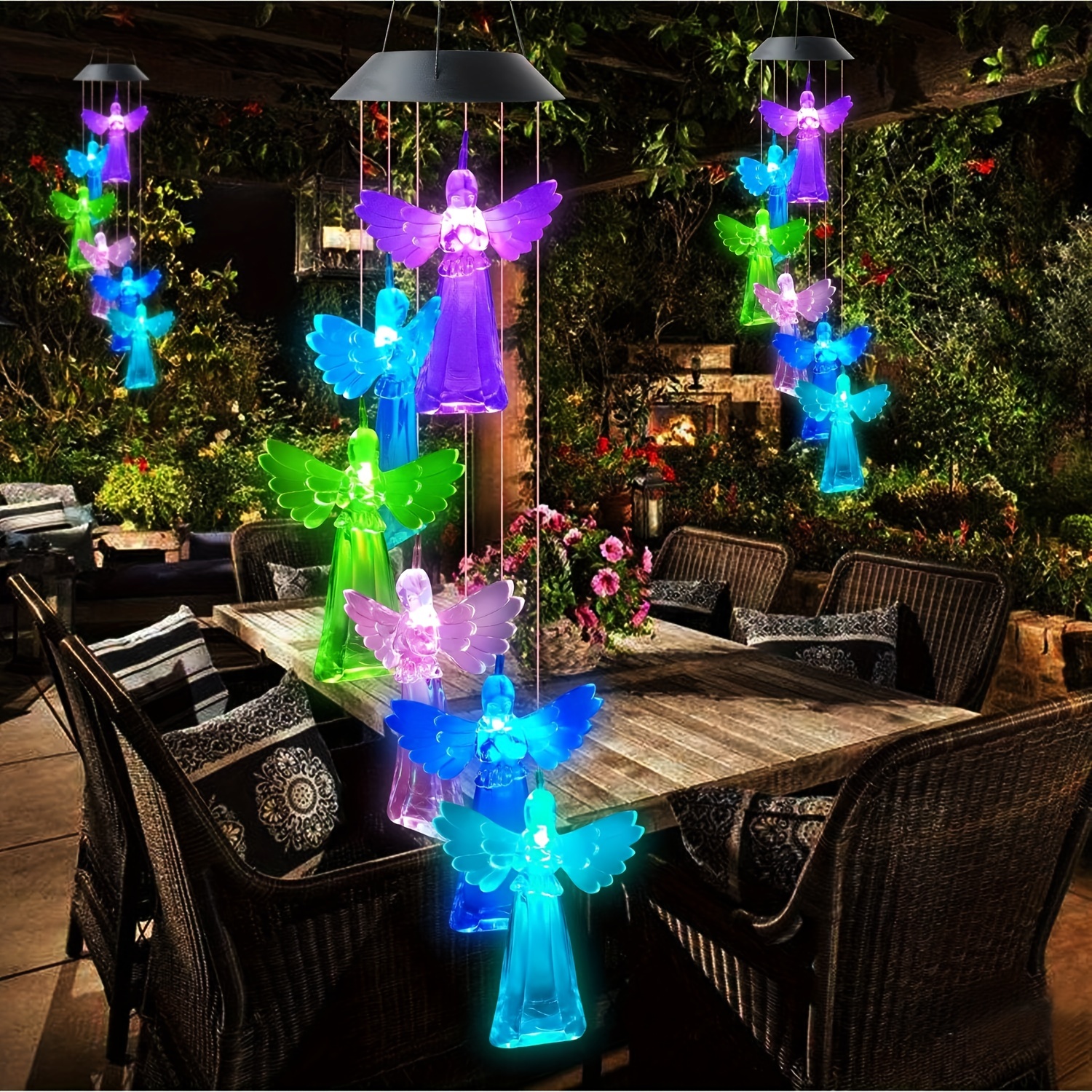 Solar Wind Chime Lights Waterproof Hanging String Lamp 7 Color
