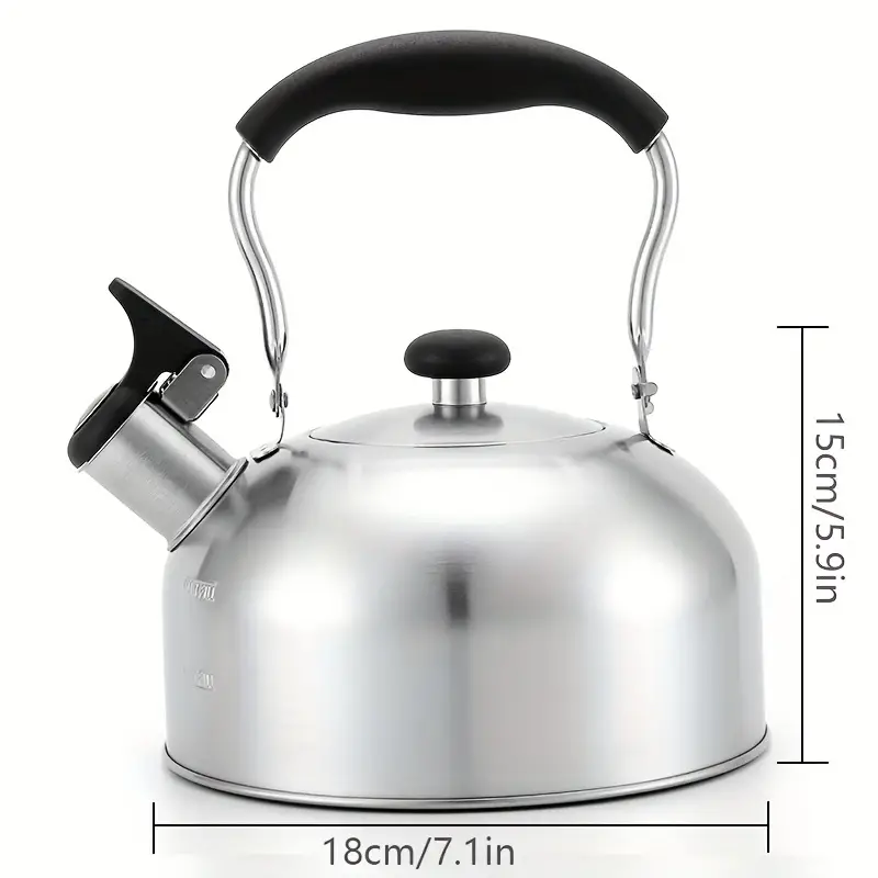 Lightweight Polished Metal Gas Stove Teapot Kettle With Anti-heat Handle  And Ceramic Electric Stove Whistle Pot - Perfect Kitchen Supplies - Temu