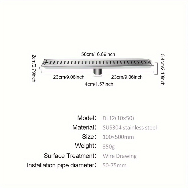 Invisible Floor Drain 304 Stainless Steel Rectangle Anti - Temu