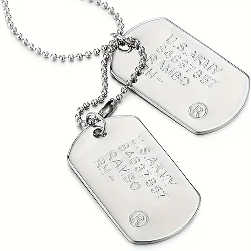 Boxing Gloves Dog Tag Military Tag Pendant Chain Necklace