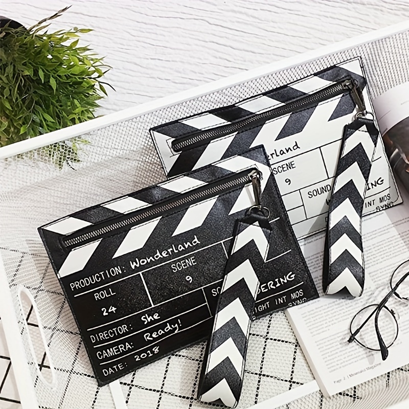 Movie Clapperboard Design Crossbody Bag, Fashion Creative Wrist