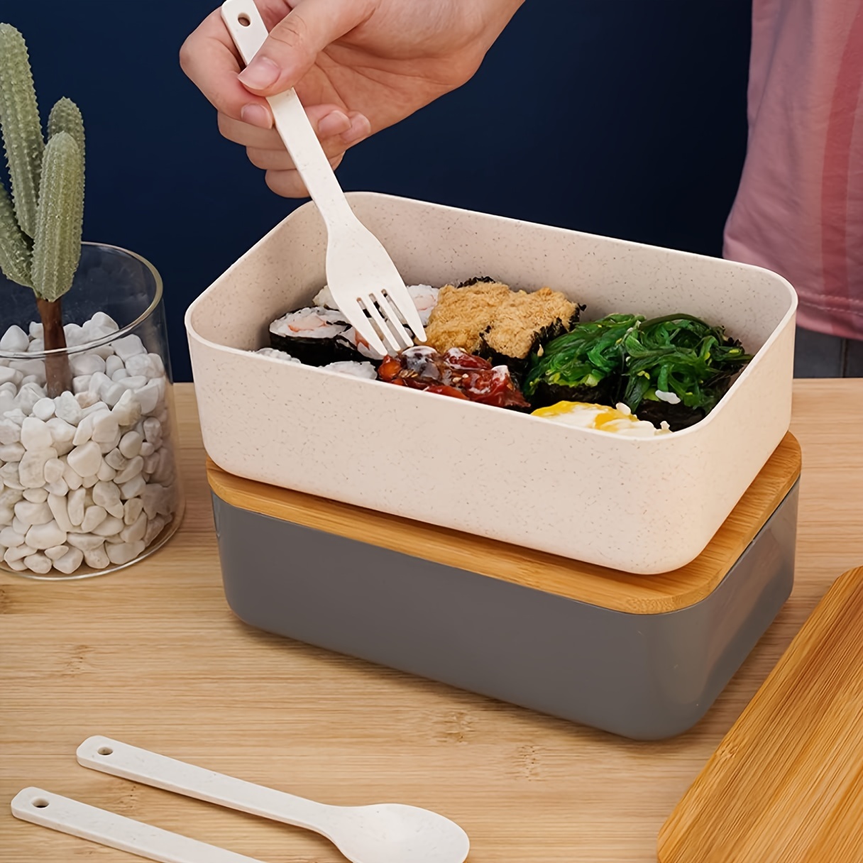 Lunchbox avec couverts BAMBOU