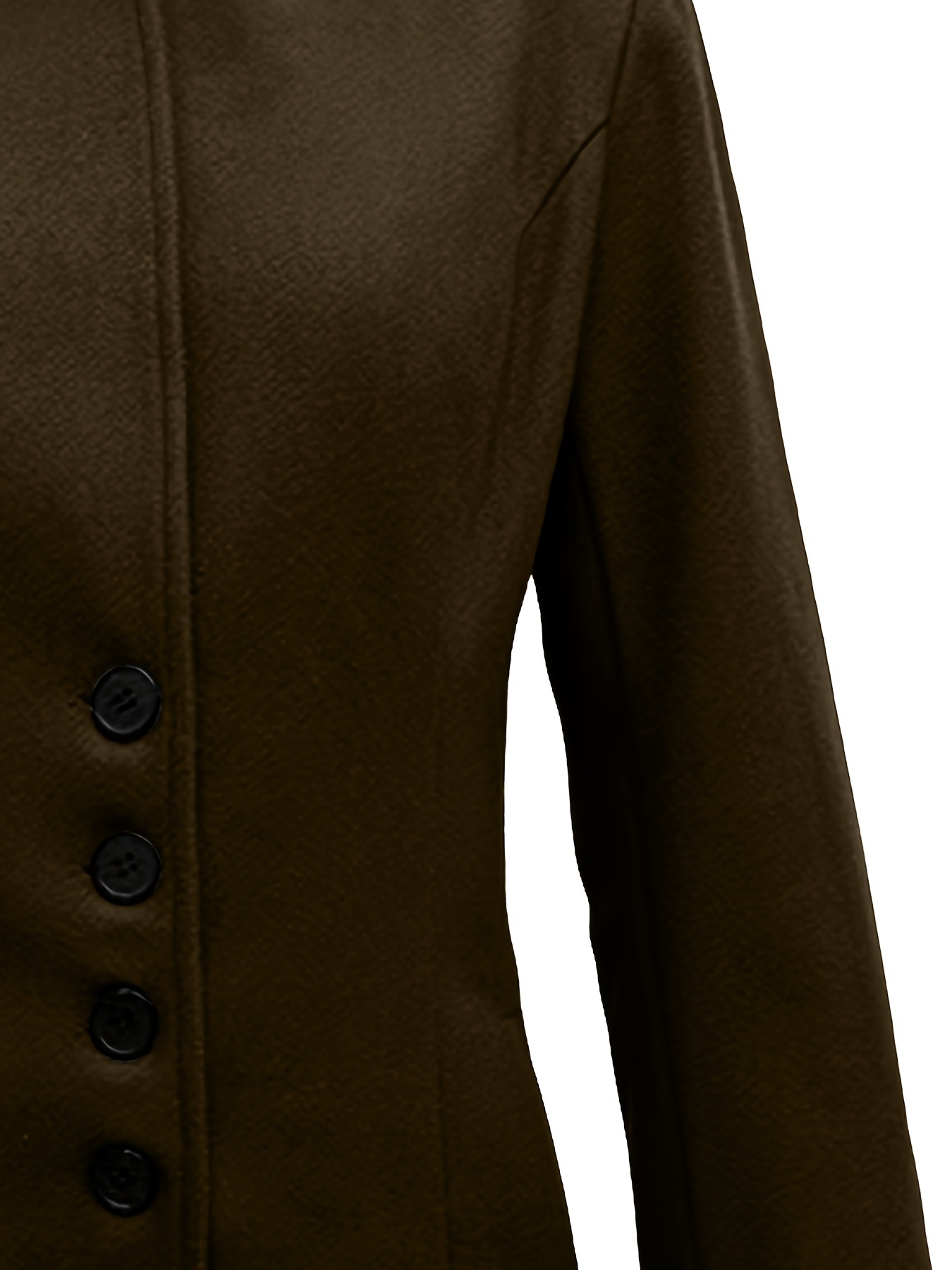 Single Breasted Solid Coat, Elegant Long Sleeve Versatile Outerwear,  Women's Clothing