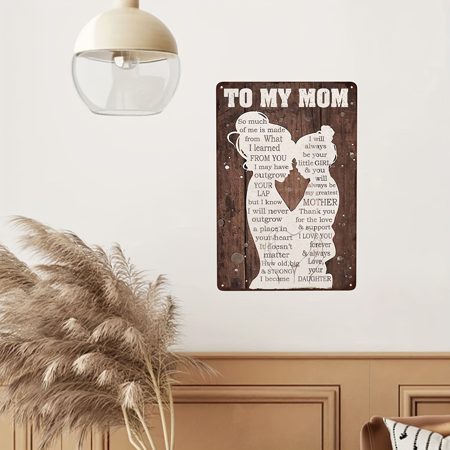 To My Mom Wall Hanging, Mother's Day Gift, Mom Wall Art, Gift for