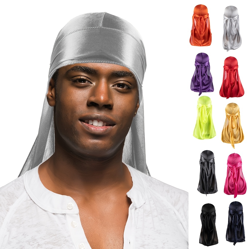 Men Solid Pirate Hat Corduroy Longline Dress Durag