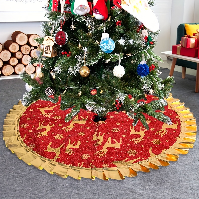 White satin outlet christmas tree skirt