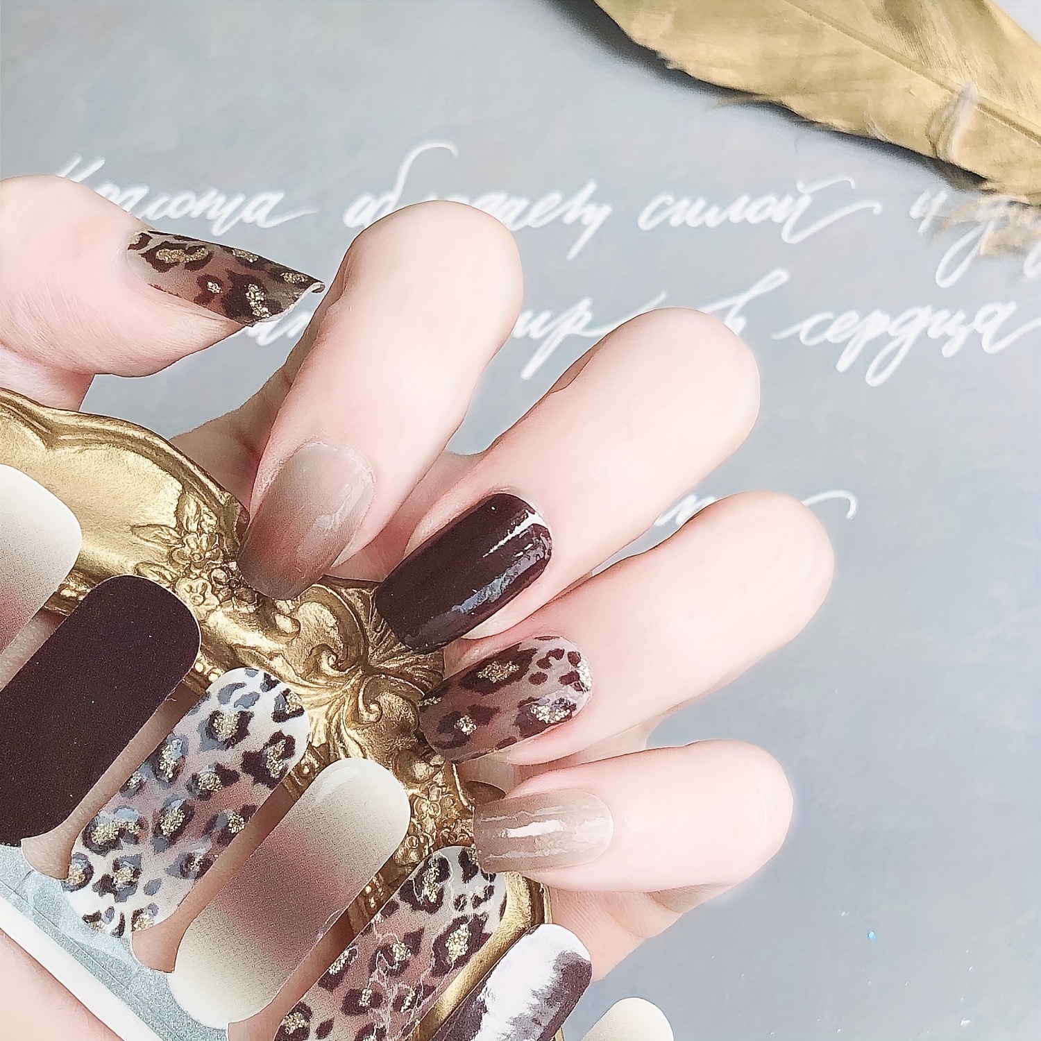 Glitter Nail Polish Stickers Self-Adhesive Nail Art Decals
