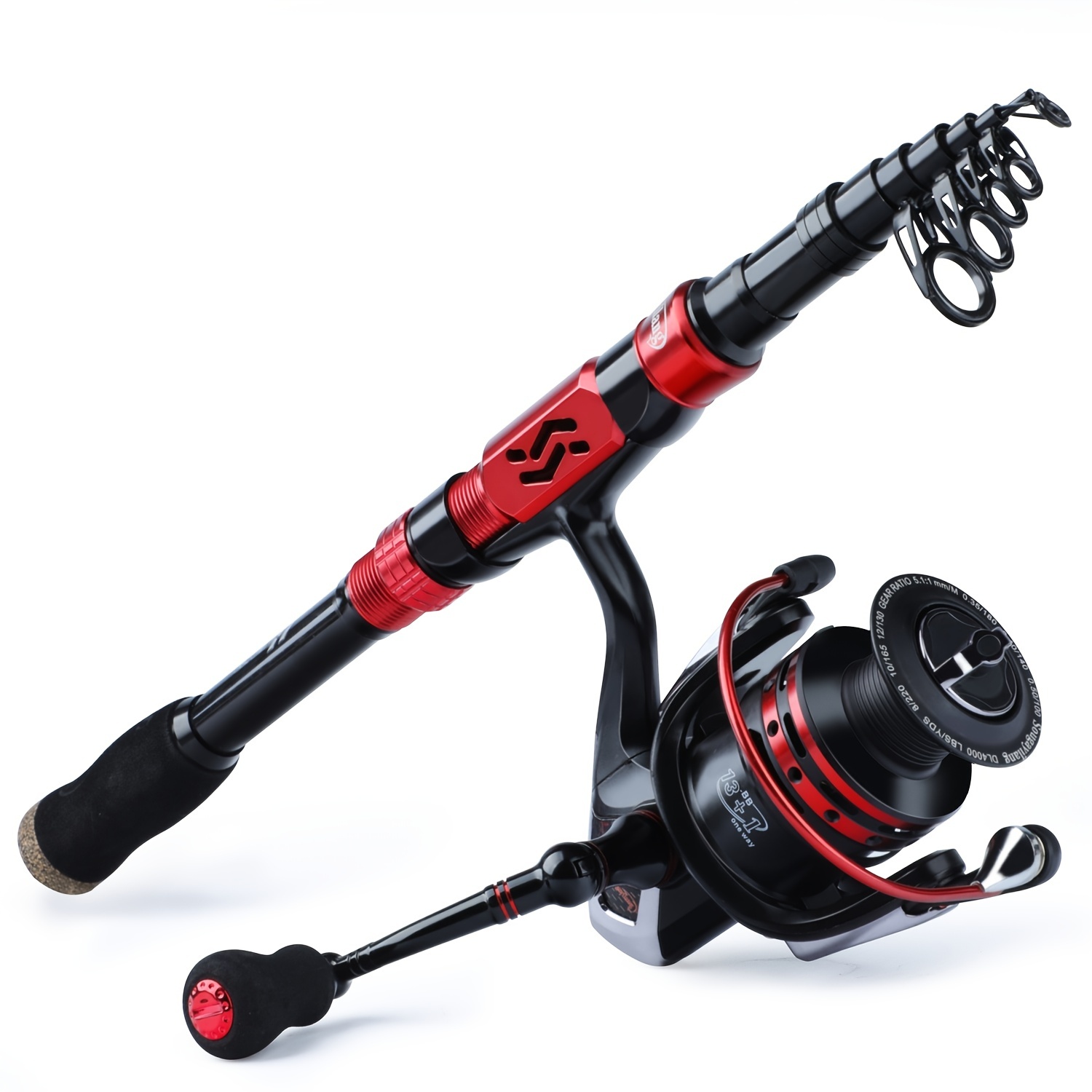 Telescopic Fishing Rod and Reel Combo, Carbon Fiber Fishing Pole with  Shielded Bearings Stainless Steel BB Spinning Reel Combo, Saltwater  Freshwater