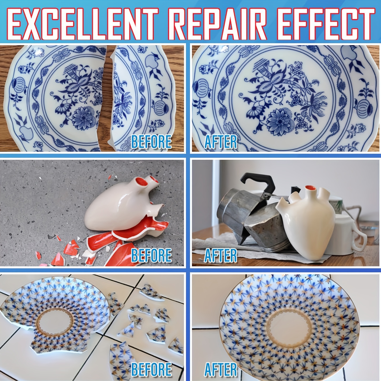 Glue For Porcelain And Pottery Repair Instant Super Glue - Temu