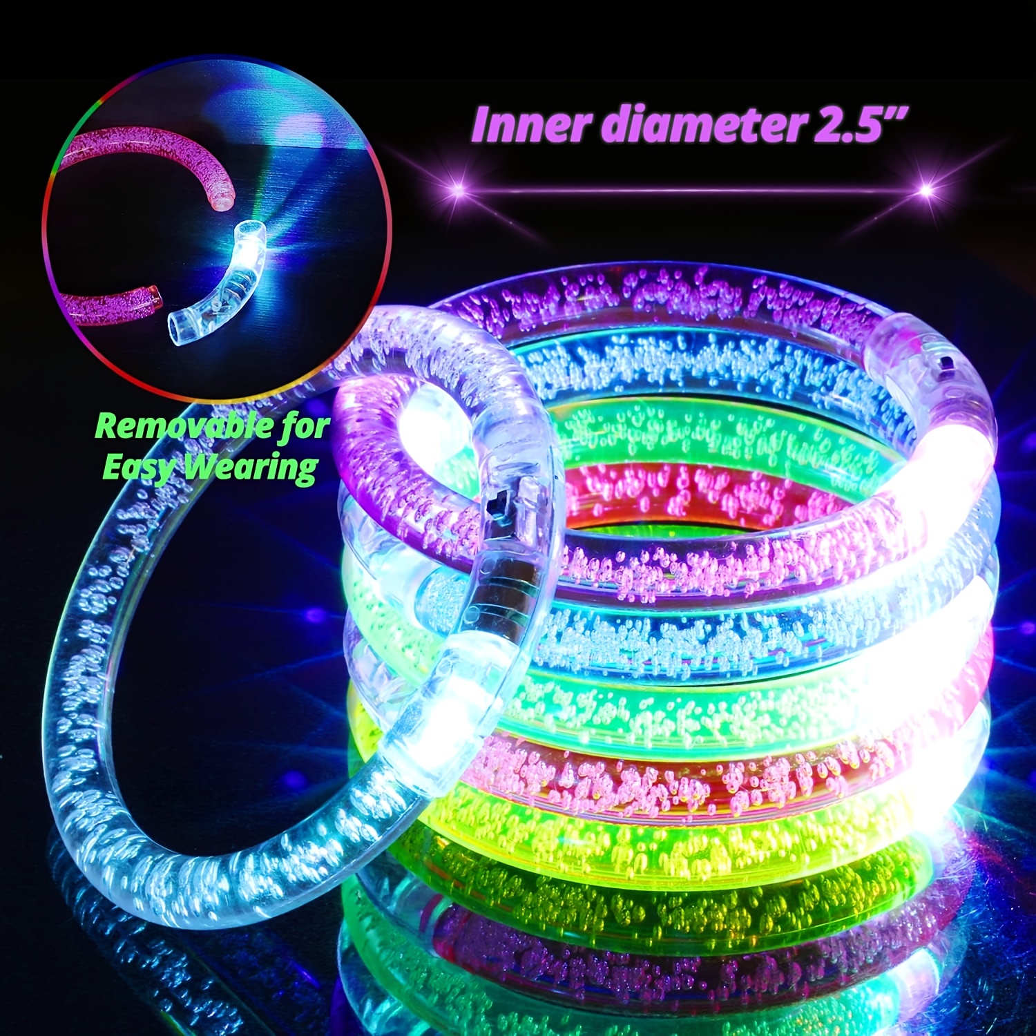 Christmas Colorful Acrylic Luminous Bracelet Fluorescent - Temu