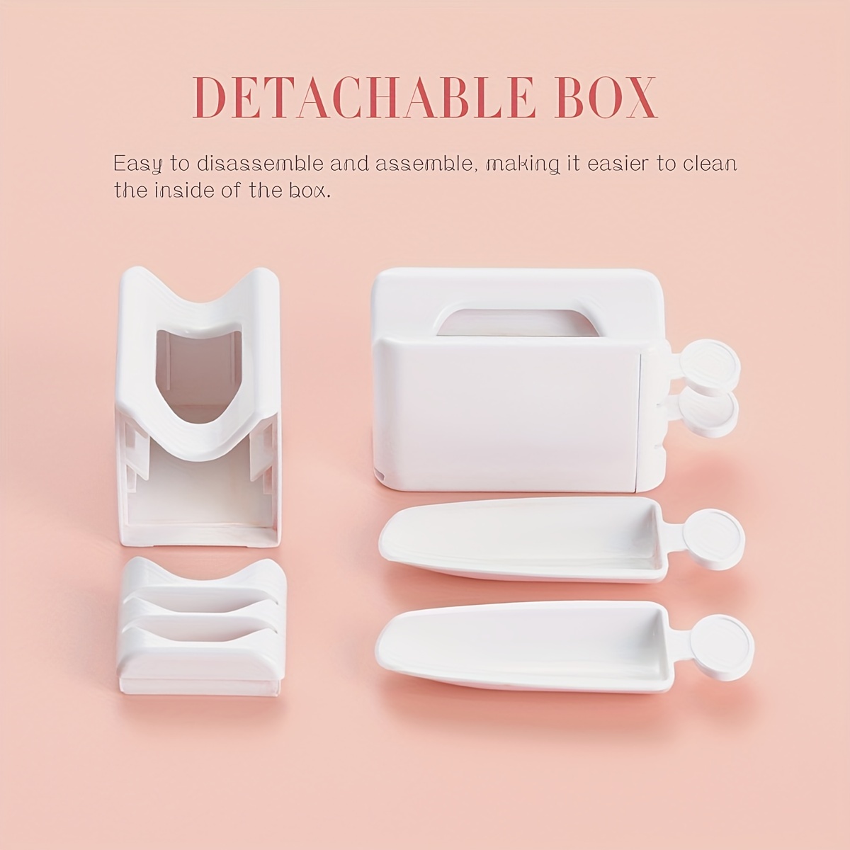 Tray System with Spoon, Nail Dip Container Portable Dip Powder Storage Box  with Soft Nail Dip Powder Brush, For Manicure and Makeup Tools Essential