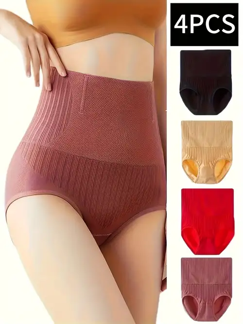 10pcs/pack High Waisted Women's Underwear With Tummy Control And Butt  Lifting Functions