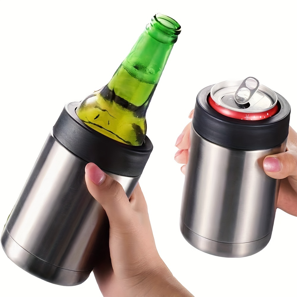 Beer Bottle Insulator Can Cooler 12 oz 304 Stainless Steel 3 in 1 Beer Coozy for Cans Skinny Can Coffee Accessories Beer Cooler Beer Gifts for Men
