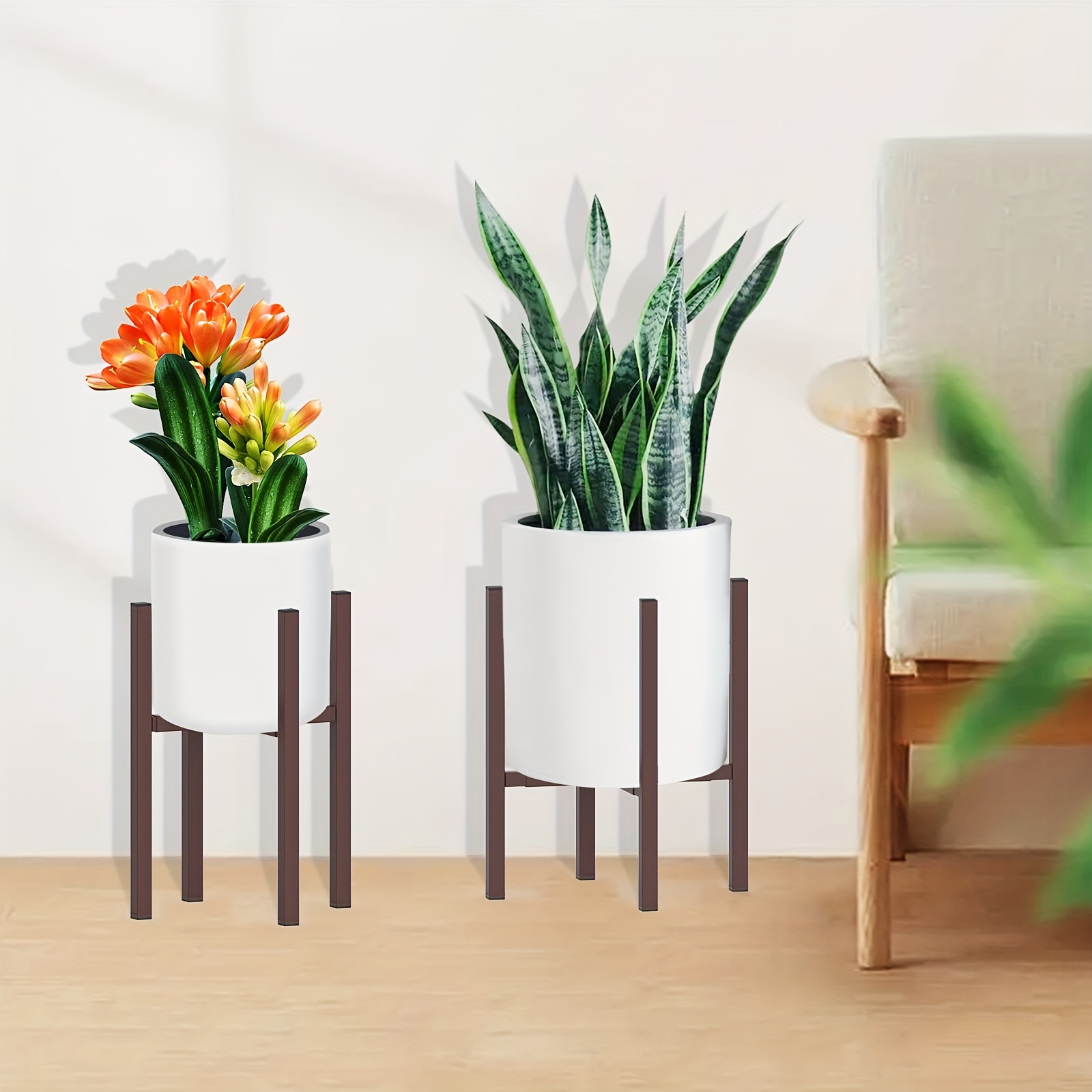 Adjustable Metal Plant Stand, Mid-Century Pot Holder