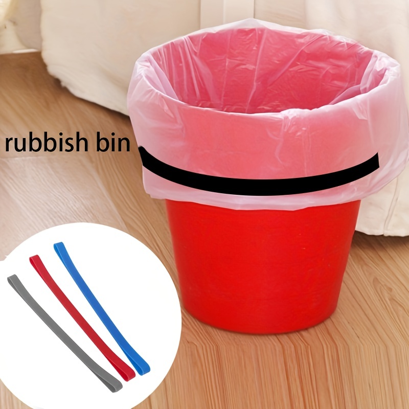 Trash Can rubber Bands Set of 3, Black, Blue, Grey, Fits 13 to 30 Gallon  Trash Cans,Homewares Colorful Litter Box Bands Good for Home Office School