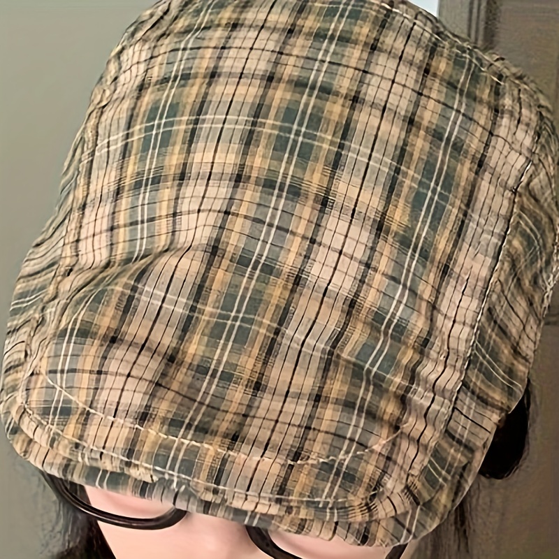 Green Blue Plaid Ladies' Newsboy Hat